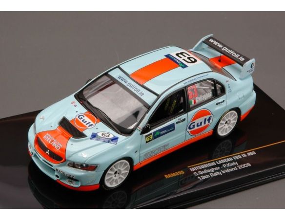 Ixo model RAM355 MITSUBISHI LANCER EVO IX N.63 13th IRELAND 2009 1:43 Modellino