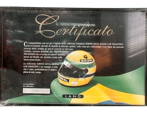 Minichamps PMCERTIF CERTIFICATO COLLEZIONE SENNA Modellino