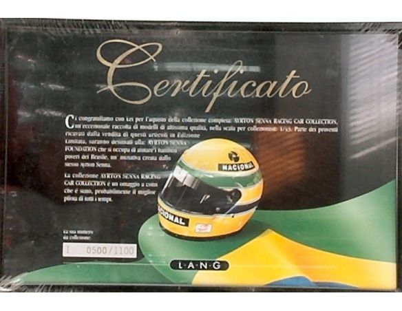 Minichamps PMCERTIF CERTIFICATO COLLEZIONE SENNA Modellino