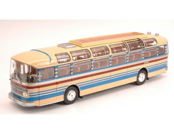 Norev NV530013 SAVIEM S53M 1970 CREAM WITH RED & BLUE STRIPES 1:43 Modellino