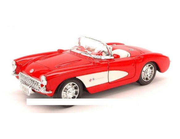 Welly WE0251 CHEVROLET CORVETTE 1957 RED/WHITE 1:24 Modellino