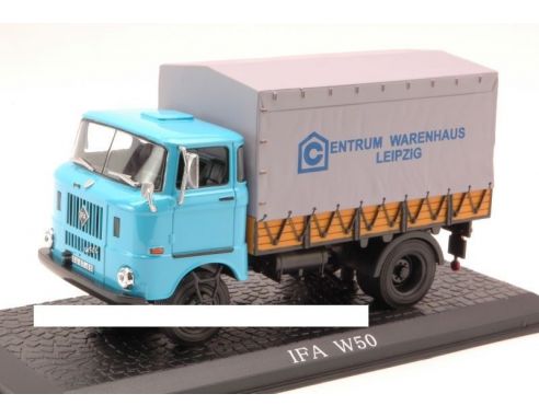 White Box WBS0027 IFA W50L TELONATO CENTRUM WAREHOUSE LEIPZIG TRUCK LIGHT BLUE 1:43 Modellino