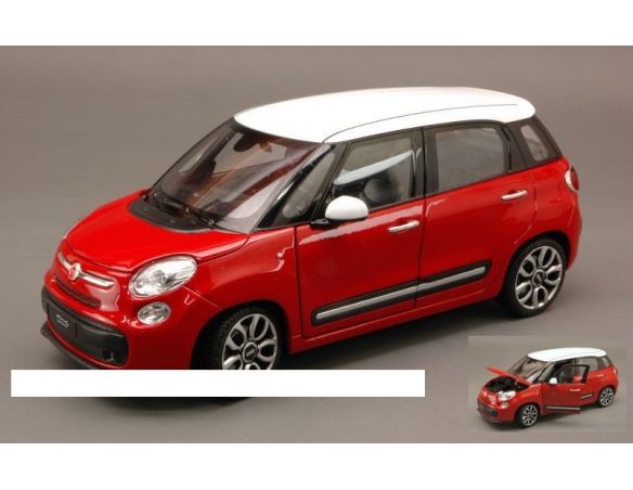Welly WE0208 FIAT 500L 2012 RED WITH ROOF WHITE 1:24 Modellino