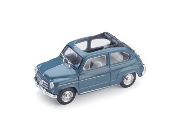 Brumm BM0317-09 FIAT 600 D BERLINA 1960 TRASFORMABILE APERTA BLEU 404 1:43 Modellino