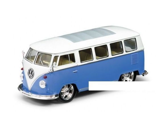 Welly WE1657 VOLKSWAGEN VW T1 BUS 1962 BLUE/WHITE 1:18 Modellino