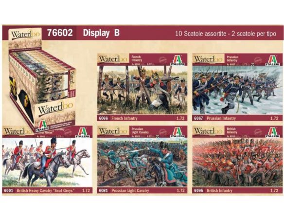 Italeri IT76602 WATERLOO 1815 DISPLAY B 10 SCAT.ASS.2 x TIPO KIT 1:72 Modellino