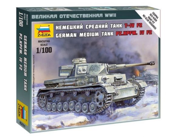 Zvezda Z6251 PANZER IV AUSF F2 KIT 1:100 Modellino
