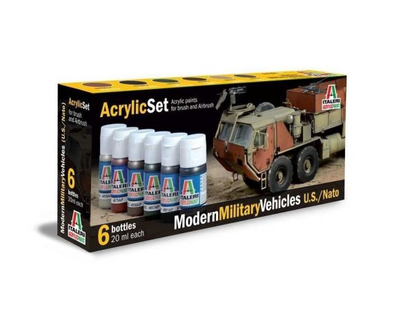 Italeri IT0442AP ACRILIC SET MODERN MILITARY VEHICLES U.S./NATO Pz.6 Modellino