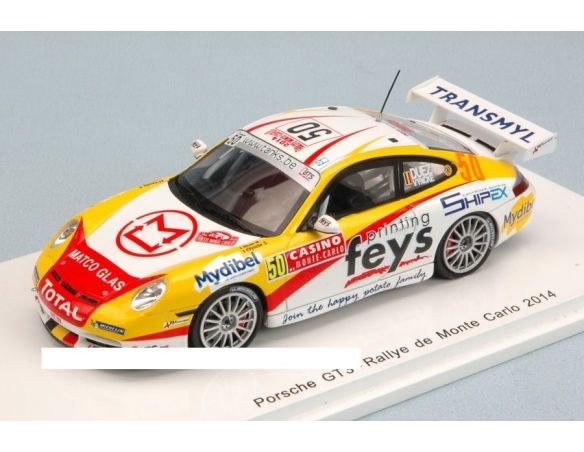 Spark Model S3797 PORSCHE 996 GT3 N.50 RETIRED MONTE CARLO RALLY 2014 M.DUEZ-S.VYNCKE 1:43 Modellino