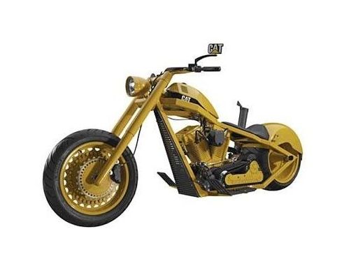 ERTL 21648P Caterpillar Chopper Bike Giallo 1:10 Cat Modellino