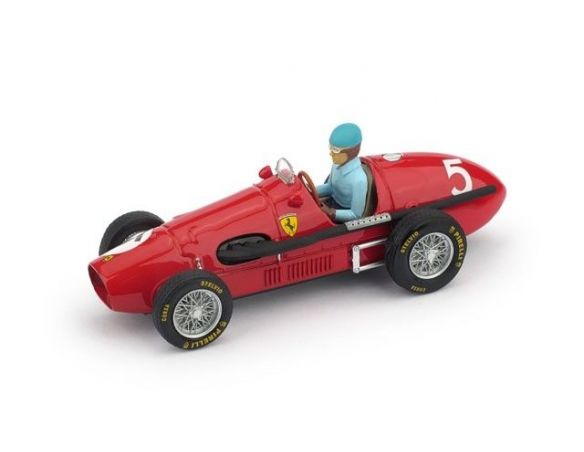 Brumm BM0044CH FERRARI 500F2 A.ASCARI 1953 N.5 WINNER BRITISH GP W/PILOTE 1:43 Modellino