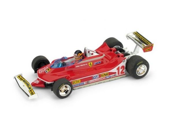 Brumm BM0578CH FERRARI 312 T4 G.VILLENEUVE 1979 N.12 WINNER USA OVEST GP W/PILOTE 1:43 Modellino