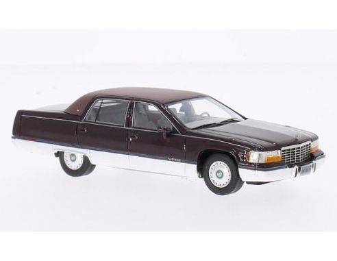 Neo Scale Models NEO45571 CADILLAC FLEETWOOD BROUGHAM 1993 METALLIC RED 1:43 Modellino