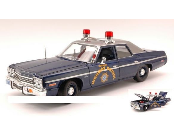 Auto World AMM1009 DODGE MONACO NEVADA HIGHWAY PATROL 1975 1:18 Modellino