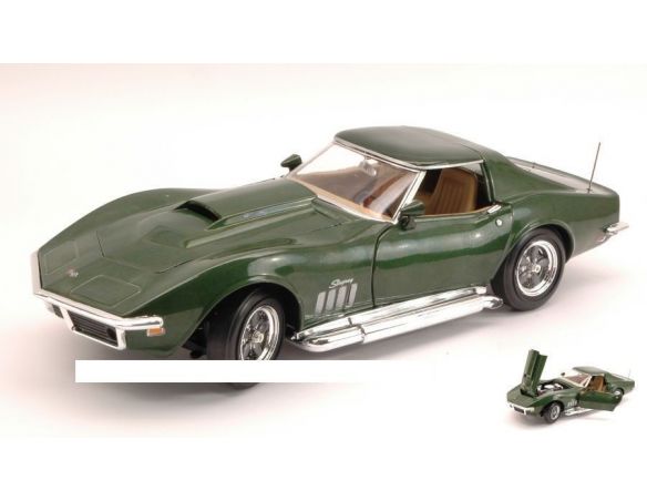 Auto World AMM1010 CHEVROLET CORVETTE STINGRAY 1969 GREEN 1:18 Modellino