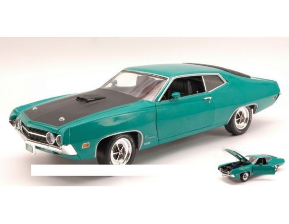 Auto World AMM1018 FORD TORINO COBRA 1970 GREEN/BLACK 1:18 Modellino