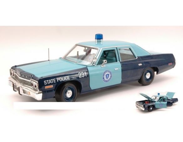 Auto World AMM1023 DODGE MONACO 1974 MASSACHUSETTS STATE POLICE 1:18 Modellino