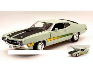Auto World AMM992 FORD TORINO COBRA 1971 LIGHT GREEN/ BLACK 1:18 Modellino