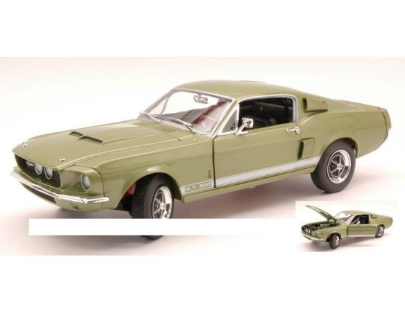 Auto World AMM993 FORD MUSTANG SHELBY GT500 1967 LIGHT GREEN MET.1:18 Modellino