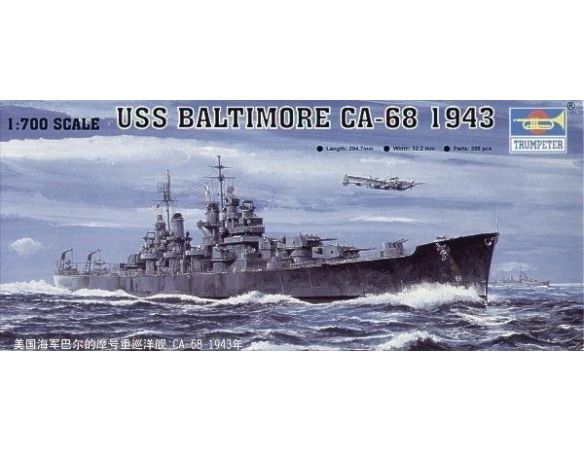 TRUMPETER 05724 USS BALTIMORE CA-68 1943 Modellino