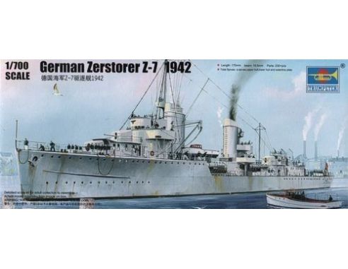TRUMPETER 05793 GERMAN ZERSTORSER Z-7 1942 Modellino