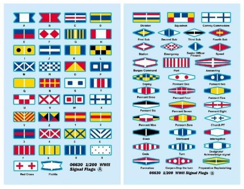 Trumpeter TP6630 SIGNAL FLAGS DECALS 1/200 Modellino