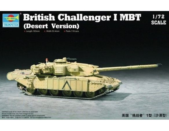 TRUMPETER 07105 BRITISH CHALLENGER 1 MBT DESERT VERSION Modellino