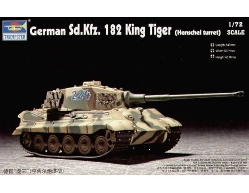 TRUMPETER 07201 SD.KFZ.182 KING TIGER HENSCHEL TURRET Modellino