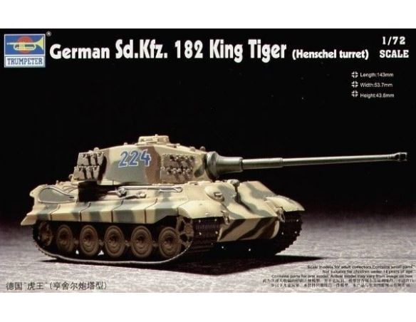 TRUMPETER 07201 SD.KFZ.182 KING TIGER HENSCHEL TURRET Modellino