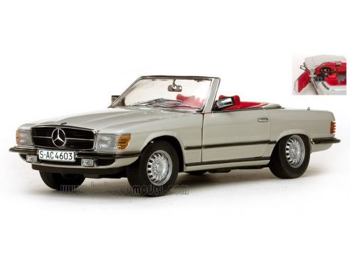 SunStar SS4603 MERCEDES 350 SL OPEN CONVERTIBLE 1977 PASTELGREY 1:18 Modellino
