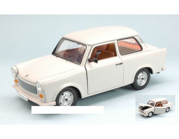 SunStar SS4287 TRABANT 601 DE LUXE 1965 ANTIQUE WHITE 1:18 Modellino