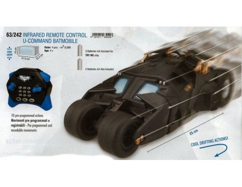 Mondo Motors MM63242 BATMOBILE INFRARED REMOTE CONTROL + TRY MY C/LUCI cm 25 Modellino