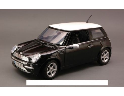 Motormax MTM73114BK MINI COOPER 2001 BLACK/WHITE 1:18 Modellino