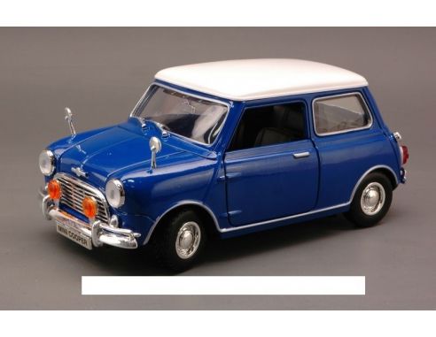 Motormax MTM73113BL MINI COOPER 1969 BLUE/WHITE 1:18 Modellino
