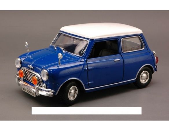Motormax MTM73113BL MINI COOPER 1969 BLUE/WHITE 1:18 Modellino