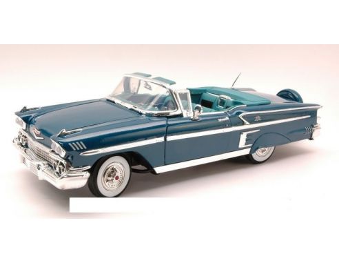 Motormax MTM73112TC CHEVY IMPALA OPEN 1958 TURQUOISE 1:18 Modellino