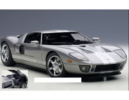 Auto Art / Gateway AA73025 FORD GT 2004 GRIGIO STRISCE ARGENTO 1:18 Modellino