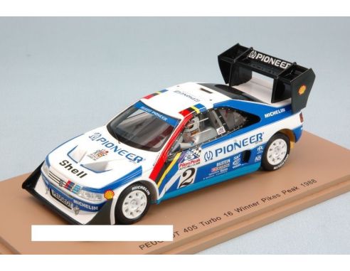 Spark Model S43PP88 PEUGEOT 405 TURBO 16 N.2 WINNER PIKES PEAK 1988 A.VATANEN 1:43 Modellino