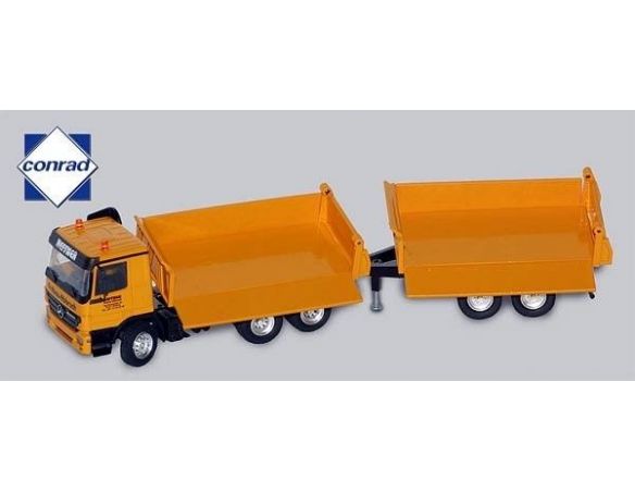 Conrad 40149 MB ACTROS WITH TIPPER & TRAILER 1/50 Modellino