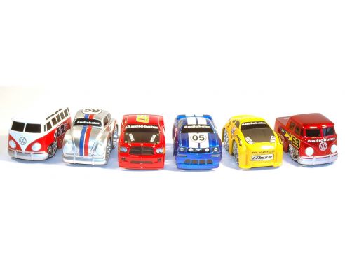 Jada 83020 CHUB CITY VW BUS WHITE RED 1/43 PULL Modellino