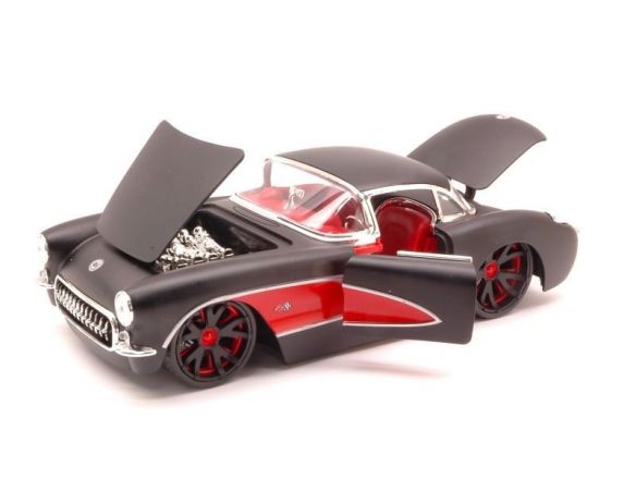 Jada JADA96806 CHEVROLET CORVETTE HARDTOP 1957 PRIMER BLACK 1:24 Modellino