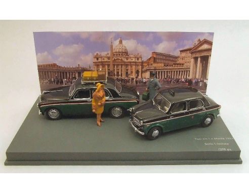 Rio RI4331D TAXI PIAZZA S.PIETRO ALFA ROMEO 1900 E FIAT 110 TV + 3 FIGURE 1:43 Modellino