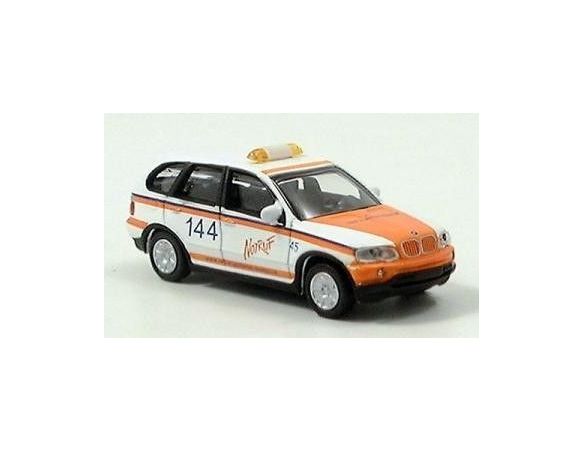 Schuco 25158 BMW X5 'NOTRUF 144' BAREN MARKE 1/87 Modellino