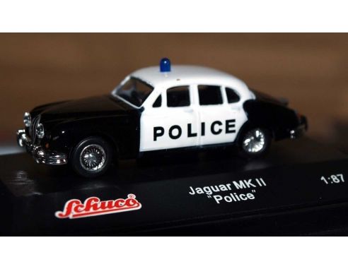 Schuco 25222 JAGUAR MK II POLICE 1/87 Modellino