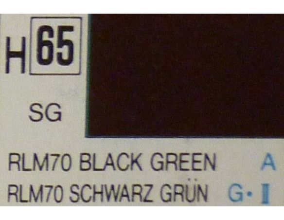 Gunze GU0065 BLACK GREEN SEMI-GLOSS  ml 10 Pz.6 Modellino