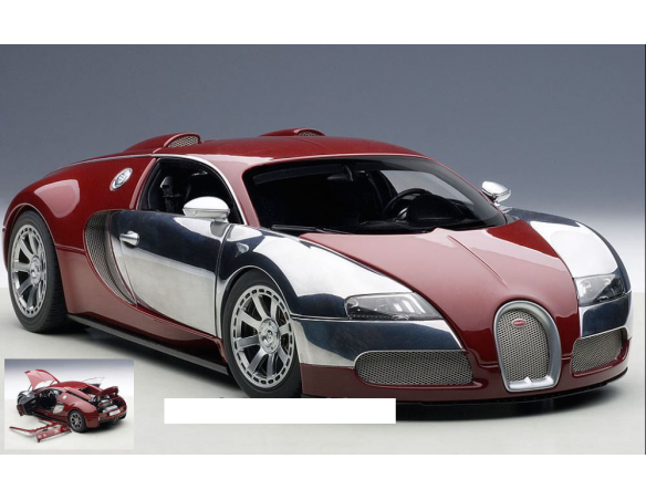 Auto Art / Gateway AA70957 BUGATTI VEYRON 2009 ED.CENTENAIRE SILVER/AMARANT 1:18 Modellino