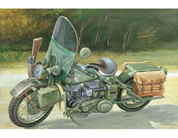 Italeri IT7401 US ARMY WW II MOTORCYCLE KIT 1:9 Modellino