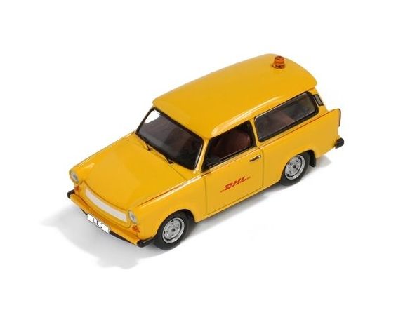 IST Models IST190 TRABANT 601 S FOLLOW ME DHL HUB LEIPZIG 2001 DDR 1:43 Modellino