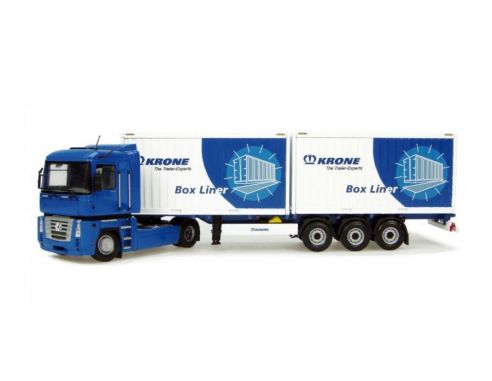 Universal Hobbies UH5634 RENAULT MAGNUM 500AE + DEUX CONTAINERS 20' BOX LINER 1:50 Modellino