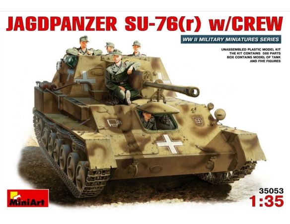 Miniart MIN35053 GERMAN JAGSPANZER SU-76 W/CREW KIT 1:35 Modellino